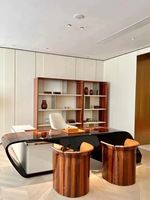Mobilier de bureau bureau OEM PDG poste de travail moderne directeur patron table en L bureau de direction de luxe avec chaise