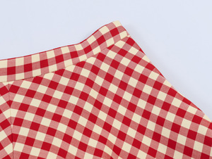 Nouvelle jupe mi-longue trapèze décontractée et élégante à carreaux rouges style cape, collection Printemps 2026, pour <span class=keywords><strong>femme</strong></span>, OEM/ODM par usine de vêtements chinoise - Product Image 4