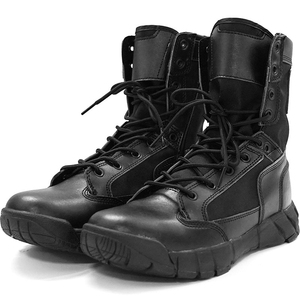 DSF21 716 Tactical <b>Boot</b> Black Leather Zipper Outdoor All Seasons Waterproof <b>Hiking</b> Shoe - Product Image 1