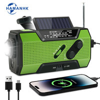 Radio Meteorológica AM/FM de 3 Bandas con Energía Solar de 2000 mAh, Carga de Emergencia para Teléfono Celular en Interiores/Exteriores, Linterna LED, Alarma SOS, Radio NOAA