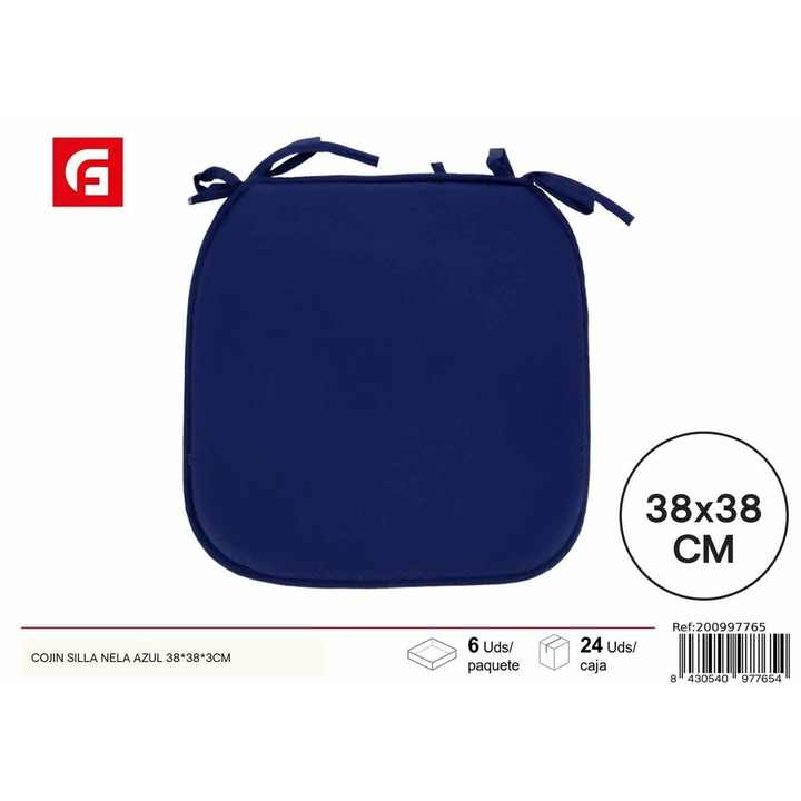 Nela Blue Chair Cushion 38x38x3 cm - Modern Chair Finishes