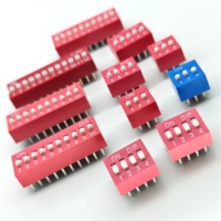 Interruptor DIP SMD SUDA HAM-02 de 4 Posiciones y 8 Bits, Paso de 2.54 mm, IP41, Cumple con RoHS, Material de Cobre, para Aparatos Eléctricos