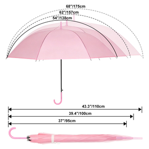 Custom Logo 23 Inch J-Hook Handle Straight Rain <b>Umbrella</b> for Women, <b>Windproof</b> Customized Branded Promotional <b>Umbrellas</b> - Product Image 5