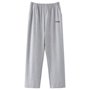 Pantaloni <span class=keywords><strong>Pigiama</strong></span> Antibatterici Traspiranti da <span class=keywords><strong>Uomo</strong></span>, Estivi Sottili in Cotone, Lunghi, Vestibilità Ampia, Taglie Grandi, per Casa, Vita Alta, Tutte le Stagioni - Product Image 4