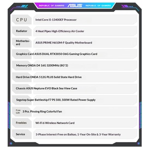 ประกอบคอมพิวเตอร์ตั้งโต๊ะเกมมิ่งใหม่ด้วยตัวเอง ใช้หน่วยประมวลผล Core I5-13400EF / ใช้การ์ดจอ GeForce RTX 3050 แรม 16GB SSD 512GB - Product Image 4