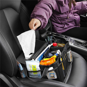 Car <b>Storage</b> Organizer Oxford Cloth Black Foldable Front Seat <b>Trunk</b> Organizer 4-7 Compartments General Use - Product Image 3