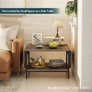 Wooden simple <b>folding</b> coffee <b>table</b>, foldable coffee <b>table</b> on both sides of the living room, suitable for <b>small</b> apartments, - Product Image 5