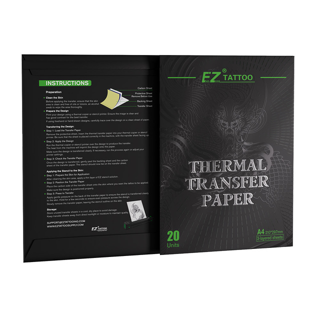 Wholesale EZ Tattoo 20 Sheets Per Bag High-Resolution Professional Tattoo Stencil Transfer Paper