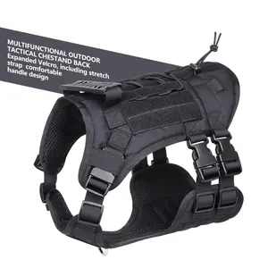 Customizable Dog Tactical Harness It Has a Leather Strap That Can Be Used To Tie a Water Bottle Which Is Very Convenient