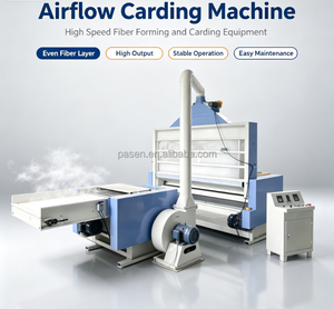Machine à carder avec contrôle PLC pour la technologie de flux d'air non tissé, épaisseur réglable 150-800 GSM pour desserrer les fibres - Product Image 1