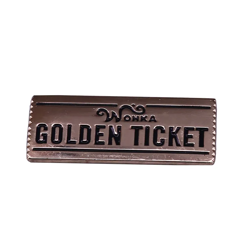 Willy Wonka 골든 티켓 찰리 버킷 초콜릿 공장 에나멜 핀 배지 재미있는 영화 Wonka 바 브로치