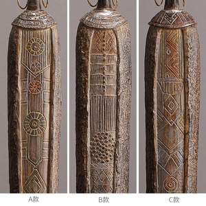 African Tribal Art Woman Figurine Abstract Geometric Pattern Synthetic Resins Tabletop Decoration Sculpture - Product Image 4