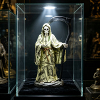 Statue en résine du Grim Reaper avec billet de dollar, figurine squelette Santa Muerte, décoration de bureau pour Halloween, vente en gros