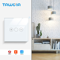 Tuya – interrupteur mural Intelligent à commande vocale, panneau unique en verre, variateur de lumière Zigbee, 86, Standard ue