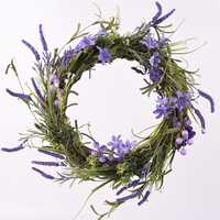 Guirlande décorative de Pâques en rotin naturel tressé avec des fleurs en plastique GY BSCI