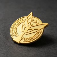 Épinglette commémorative personnalisée en feuille d'or avec motif blé, en métal moulé, en relief 3D, pour collection de souvenirs d'entreprise