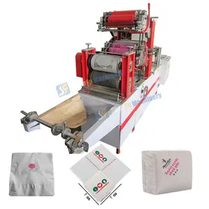 Máquina de fabricación de papel de seda de servilleta plegable de grabado automático 1/4 1/8 planta