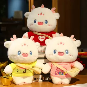 IN STOCK soft kawaii cute plushie peluche new animal doll cushion pillow fu white sweater dragon stuffed plush toy