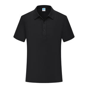 Ventes en gros de polos personnalisés noirs avec col et logo, impression sublimée en blanc, polos pour hommes noirs - Product Image 4