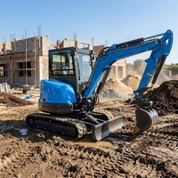 Excavatrice sur chenilles compacte SH40 avec une puissante force de creusement pour les projets d'aménagement paysager et de rénovation urbaine