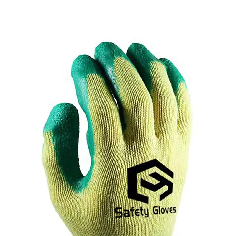 工業安全作業手袋整備士CY中国工場卸売売れ筋綿ゴムコーティング手袋建設
