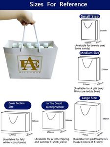 ถุงกระดาษช้อปปิ้งสีขาวพิมพ์โลโก้ส่วนตัวขนาดใหญ่สุดหรู - Product Image 2