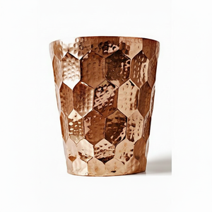 Handmade pure <b>copper</b> <b>glass</b> for drinking water with antique hammered design for Ayurvedic health benefits use daily - Product Image 1