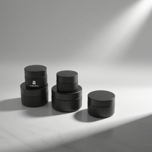 Pot en verre OEM vide de 5/10/15/20/30/50/100g noir mat pour crème visage, sérum, gommage corporel, beurre corporel, avec couvercle en plastique - Product Image 1