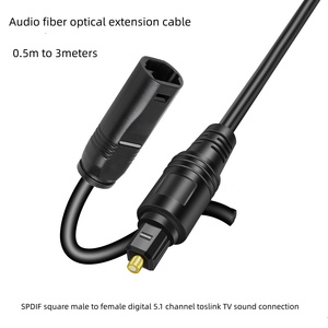 <span class=keywords><strong>Cable</strong></span> de extensión de fibra óptica de <span class=keywords><strong>Audio</strong></span> SPDIF cuadrado macho hembra Digital 0,5 canales Toslink TV Conexión de sonido 5,1 M 1m 2m 3m - Product Image 6