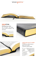 Bible personnalisée en cuir PU, impression de la Bible KJV NIV RSV, Bible sacrée