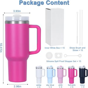 New Glass Stainless Steel Insulated 40Oz Mug Cup Tumbler <b>With</b> Spill Proof Lid <b>With</b> Handle <b>With</b> <b>Straw</b> - Product Image 6