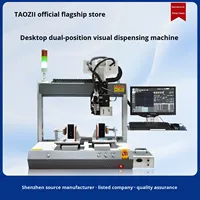 Machine de collage visuel double plateforme de bureau 220V 1.5KW pour haut-parleur, console centrale de voiture, cadre d'écran de téléphone portable