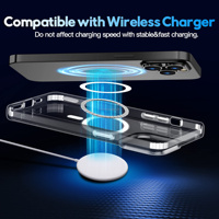 Coque de téléphone magnétique transparente 5 en 1 avec protection d'écran en verre trempé + protection d'objectif pour iPhone 18 17 16 15 14 13 DUO Pro Max