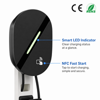 Cargador de Vehículos Eléctricos Tipo 2, Trifásico, 11kW, 16A, Duradero, UL94-V0, con Control Inteligente por Aplicación, WiFi, NFC, RFID, Estación de Carga de Pared para el Hogar, 11kW EVSE