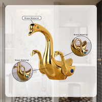 Robinet de lavabo en laiton de luxe en forme de canard, robinets de lavabo en forme de cygne et de dauphin pour salle de bain