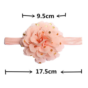 Bandeau élastique en mousseline de soie pour enfants, estampage à chaud, tissu à pois, fleur stéréo, pour enfants, exportation européenne et américaine - Product Image 6