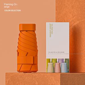 Nouveau mini parapluie pare-<span class=keywords><strong>soleil</strong></span> pliable portable noir, protection solaire ultra-légère, parapluie plat pour femme, 5 plis, pour sac, cadeau, parapluie en alliage - Product Image 6