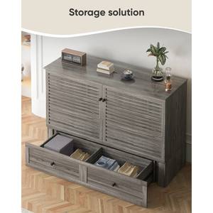 <span class=keywords><strong>Lit</strong></span> escamotable Queen Size en bois avec station <span class=keywords><strong>de</strong></span> charge USB intégrée, <span class=keywords><strong>lit</strong></span> mural moderne pour invités, commode <span class=keywords><strong>de</strong></span> rangement avec tiroirs pour appartement et chambre à coucher - Product Image 2