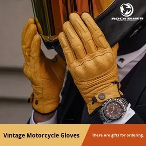 ROCKBIKER Echtleder Motorradhandschuhe im Retro-Stil für Herren und Damen – Rutschfest für Herbst & Winter - Product Image 5