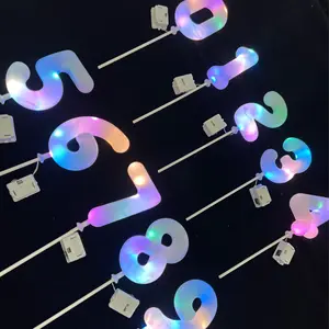 LED number cake topper Led Candle Cake Topper Baking dessert cake Pick for baby shower birthday Party decoration