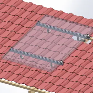 Crochet de toit de tuile de panneau solaire réglable Crochet de toit PV pour panneaux solaires Système de montage de rack au sol Balcon