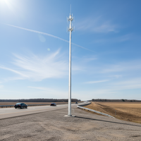 Tour d'antenne tubulaire cellulaire en acier galvanisé à chaud, certifiée ISO/CE, hauteur personnalisable pour usage industriel