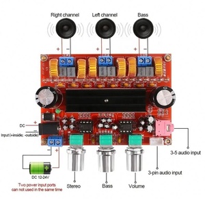 โมดูลบอร์ดเครื่องขยายเสียงซับวูฟเฟอร์ดิจิตอล 2.1 แชนแนล Dongheng DC12V-24V 2*50W+100W XH-M139 TPA3116 TPA3116D2 - Product Image 3