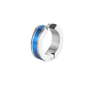 Boucles d'oreilles créoles articulées en acier inoxydable pour hommes et enfants |   Options de couleurs noir, bleu, or, argent |   Hypoallergénique pour mariage - Product Image 4