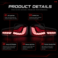 Feux arrière à LED rouges BK pour BMW Série 3 GT F34 2013-2019, nouveau design écailles de dragon, clignotants séquentiels, marche arrière, Plug & Play