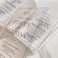 Invitations de mariage personnalisées en acrylique, service de conception rapide, production d'échantillons rapide disponible