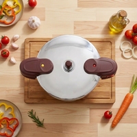 Casserole à pression en acier inoxydable 304 de qualité alimentaire avec verrouillage de sécurité pour cuisson rapide et anti-rouille, tailles 3L/4L/5L pour usage quotidien OEM ODM
