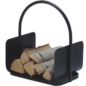 Étagère à bois de chauffage en métal, fer, pour l'intérieur et l'extérieur, rectangulaire, noire, design simple, résistante à l'humidité - Product Image 2