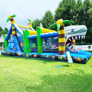 Castillo inflable con tobogán, zona de juegos inflable tipo jungla y pista de obstáculos para niños y adultos. - Product Image 3