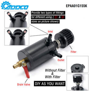 ADDCO - EPMAN Baffled Oil Catch Can Tanque de depósito Universal con válvula de drenaje <span class=keywords><strong>2</strong></span> puertos Aluminio EPAA01G155K - Product Image 4
